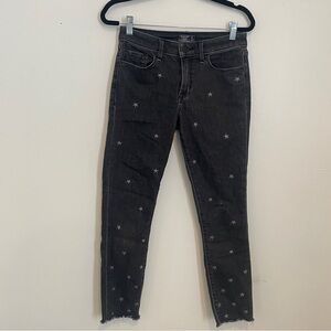 Abercrombie & Fitch black skinny jeans with embroidered silver stars